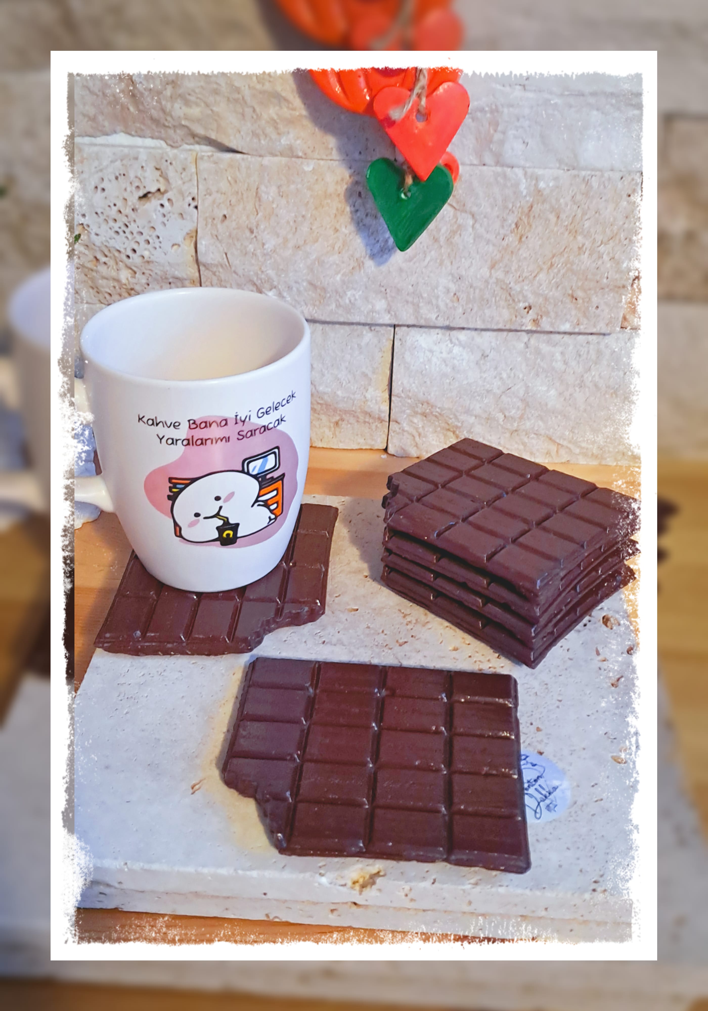 Çikolata Bardak Altlığı 4'lü